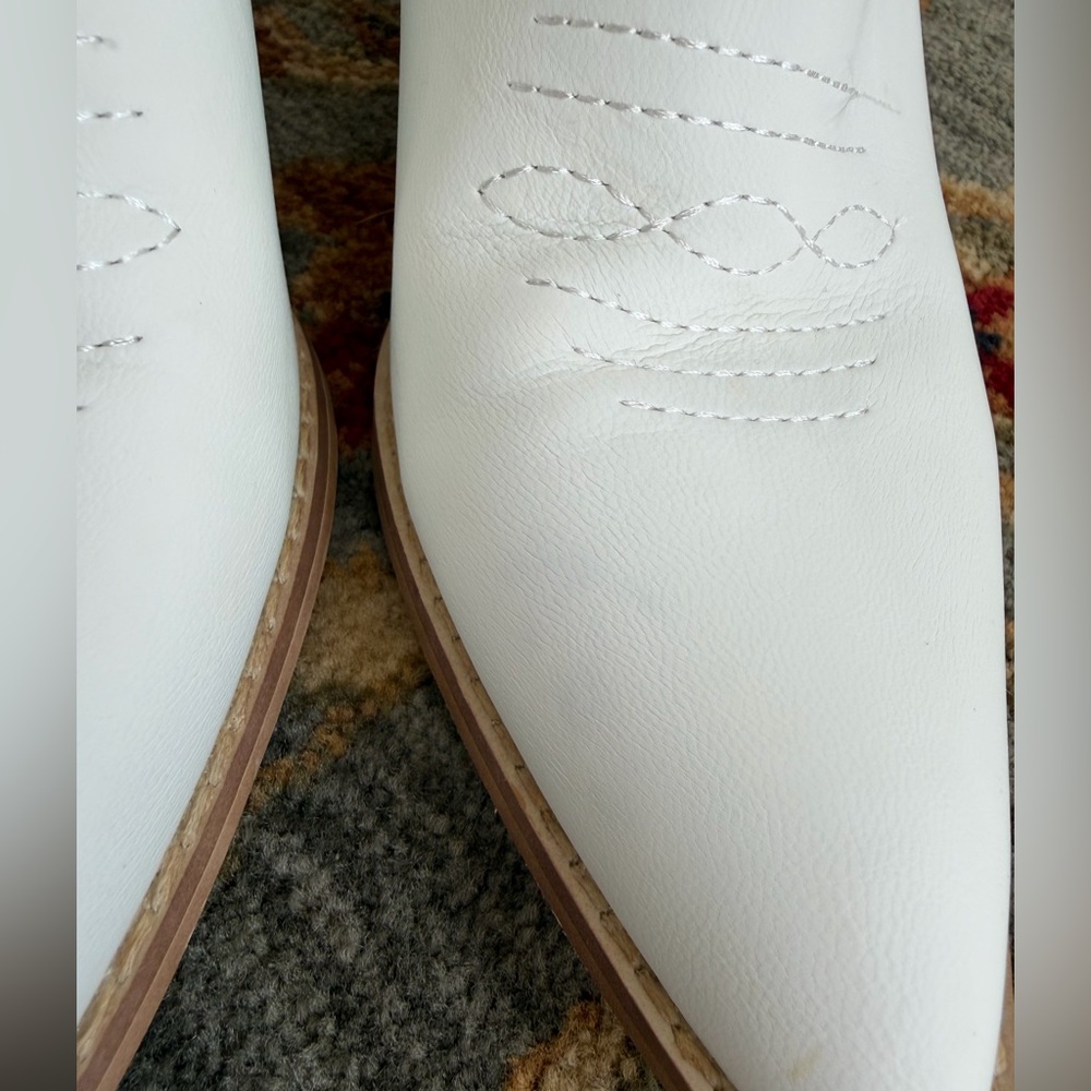 Mi.iM white Western Cowgirl Boots 8.5 Coastal Cowgirl Festival Boho - Picture 6 of 16